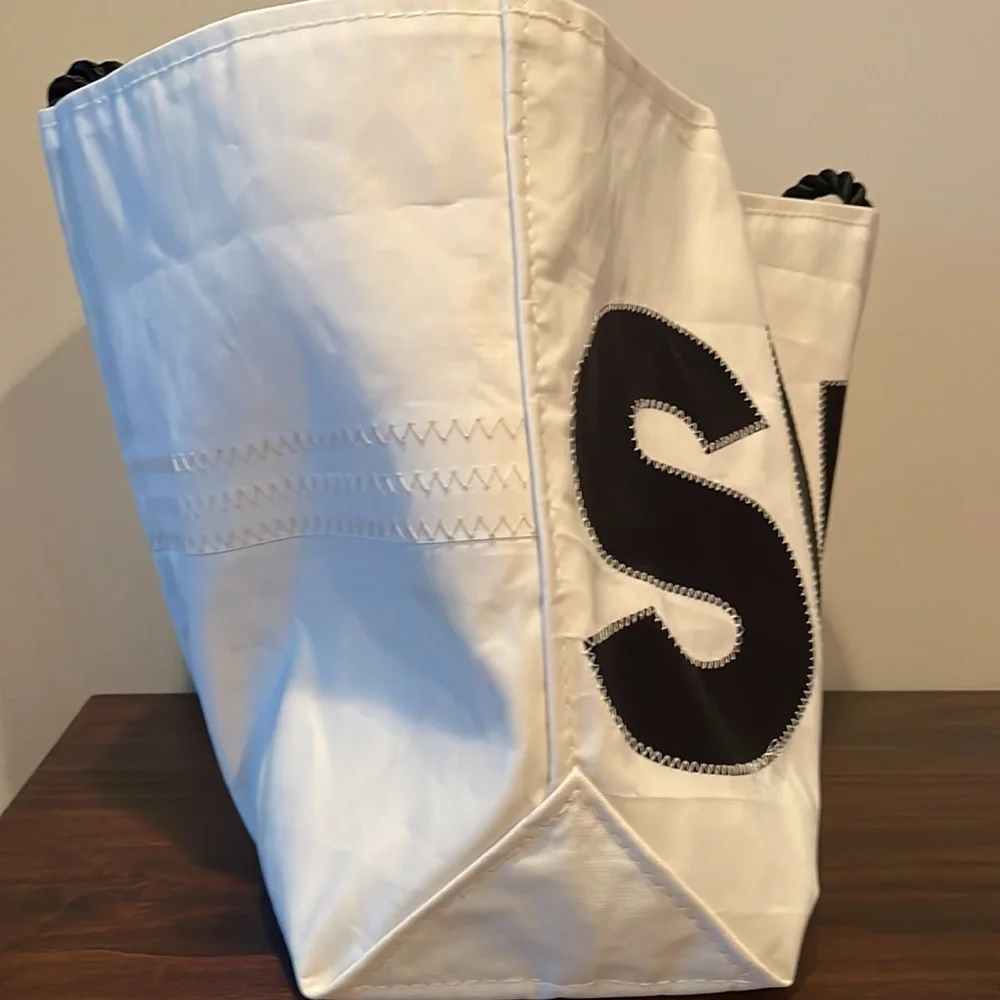 Sea Bags of Maine XL SURF White and Black Tote Bag - Picture 2 of 11